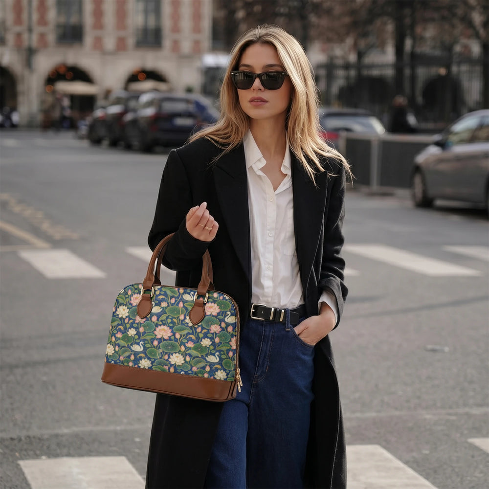 Kamal Talai — Lotus Pond Navy Dome Handbag — view 6