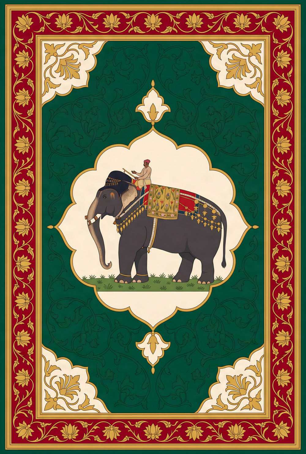 Alam Guman — Royal Elephant Medallion Area Rug — view 3