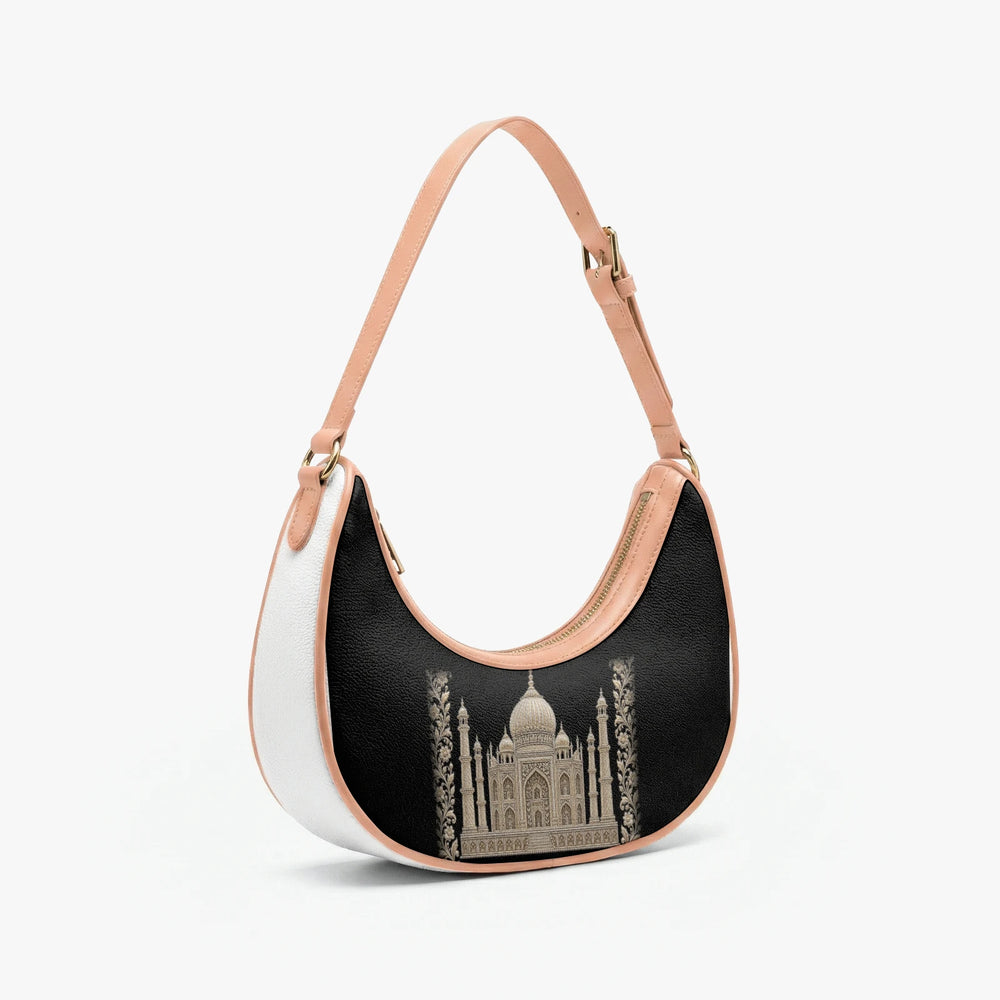 Taj Mahal — Black & Gold Crescent Shoulder Bag — view 4