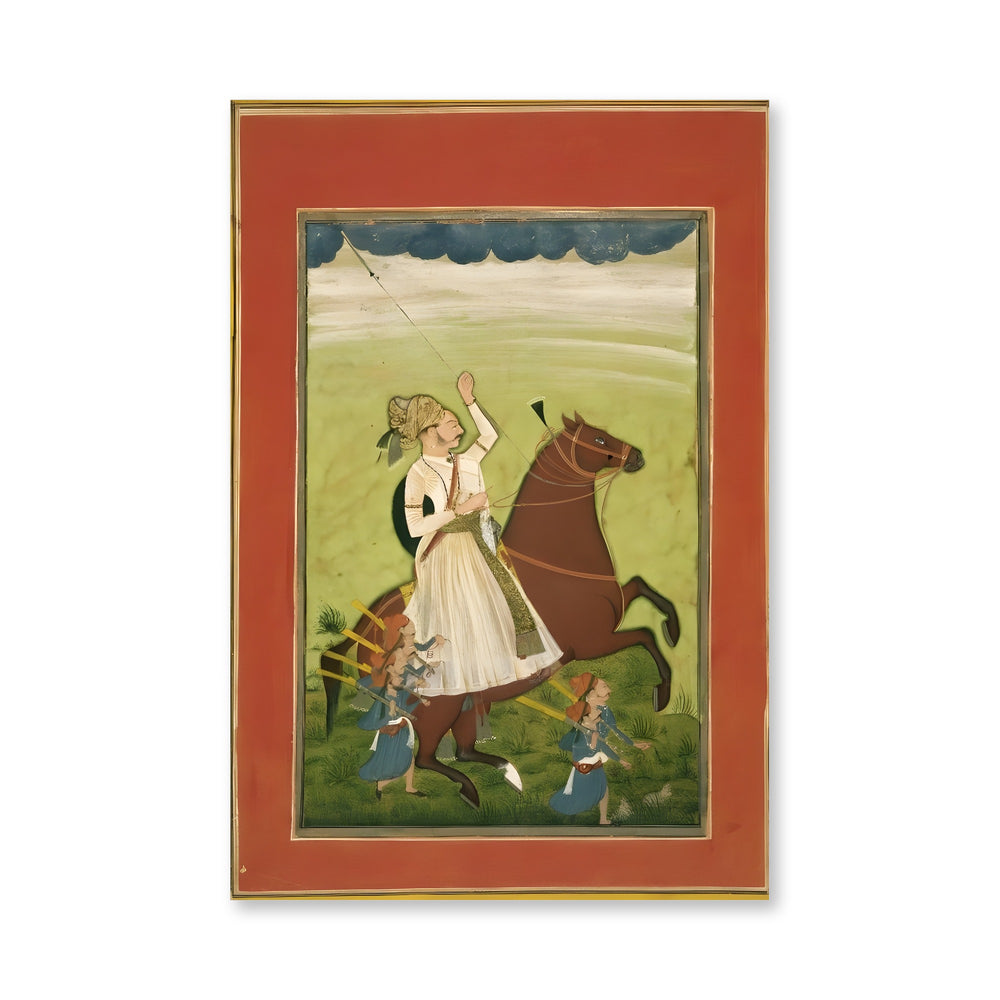 Thakur Sangram Singh on Horseback — Rajput Portrait — view 4