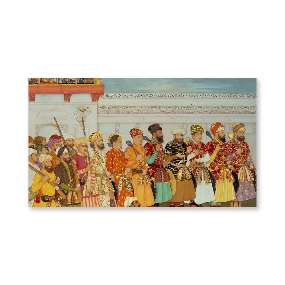 Guards and Nobles of the Imperial Court — A Padshahnama Folio — view 4