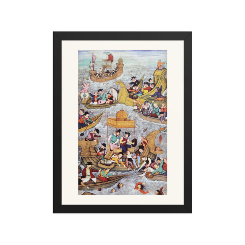 The Death of Sultan Bahadur off Diu — An Akbarnama Scene
