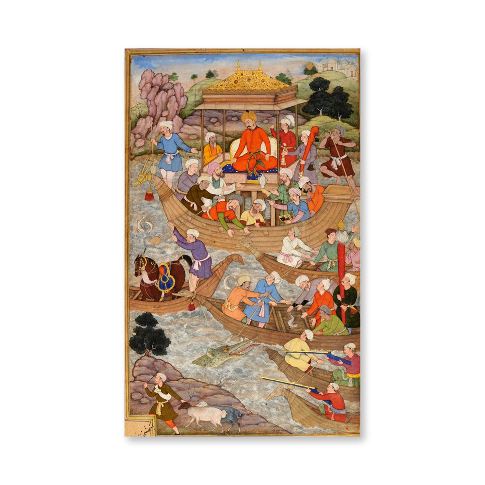 Babur Crosses the River Son — A Baburnama Folio — view 4