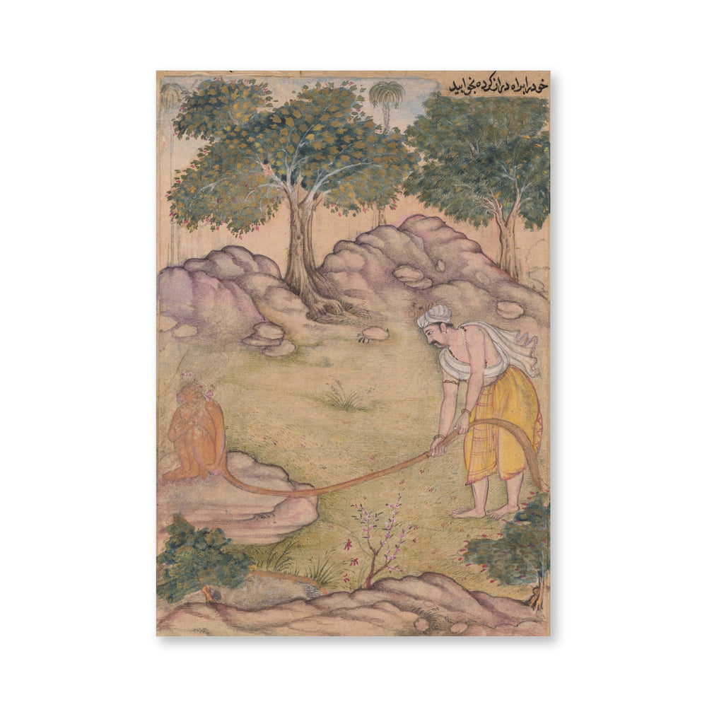 Bhima and the Tail of Hanuman — A Razmnama Folio — view 4