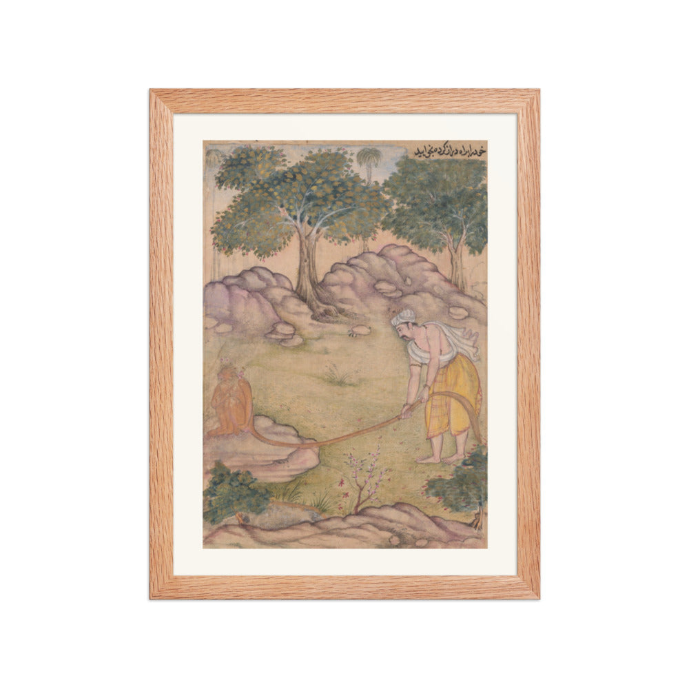 Bhima and the Tail of Hanuman — A Razmnama Folio — view 2