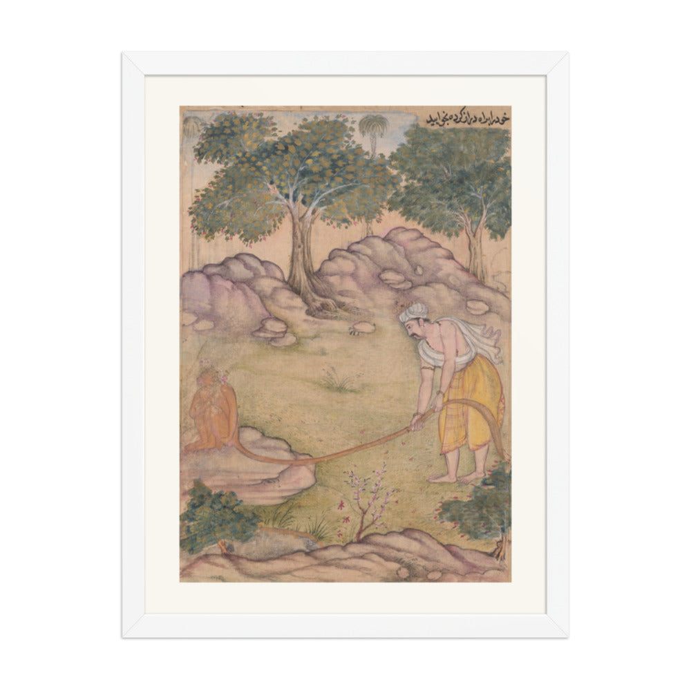 Bhima and the Tail of Hanuman — A Razmnama Folio — view 6