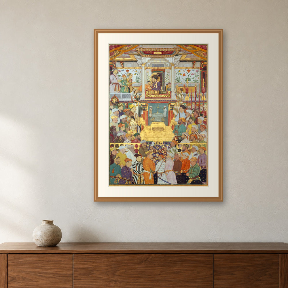 Padshahnama Plate 10 — Shah Jahan Receives His Three Eldest Sons and Asaf Khan | Restored Mughal Wall Art — view 3