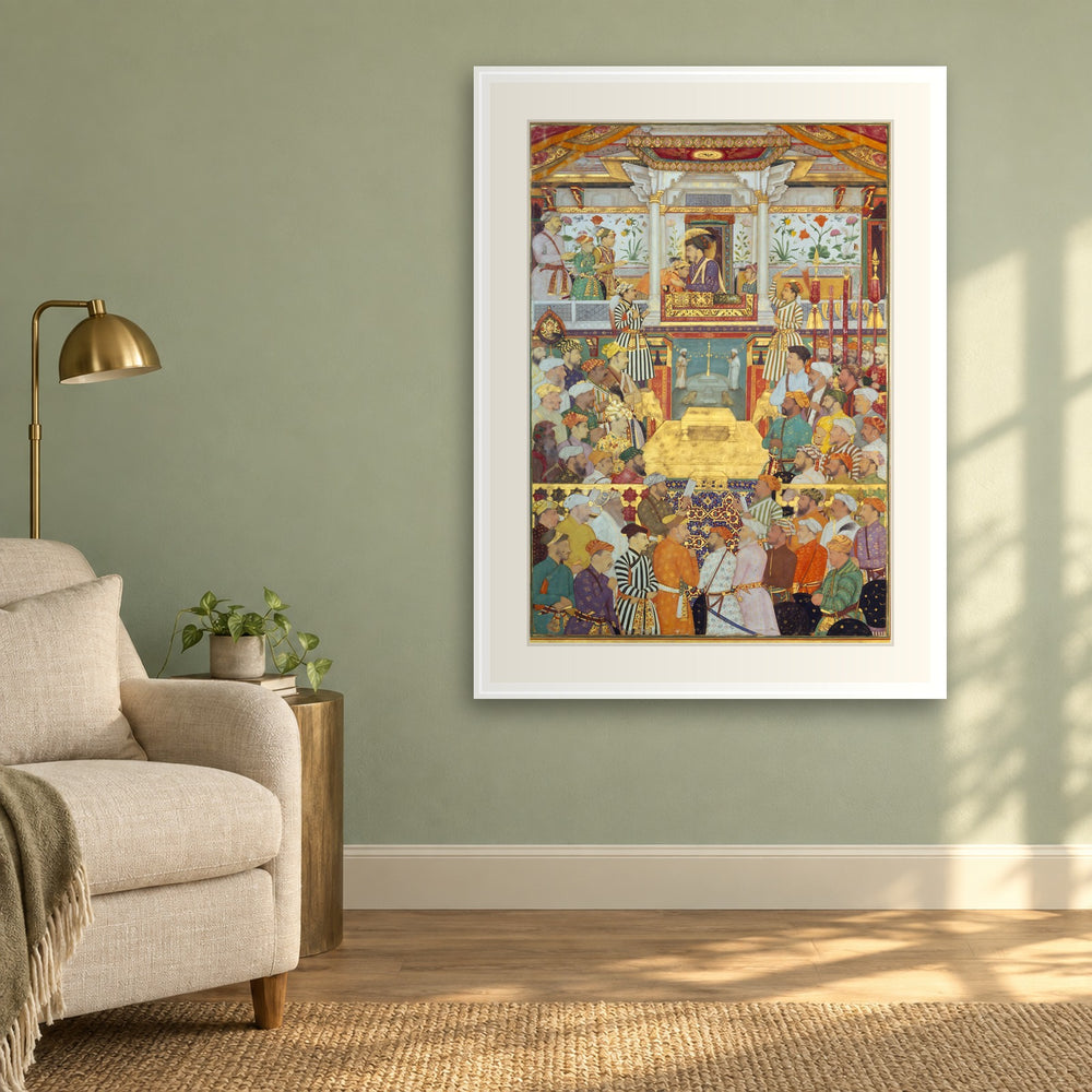 Padshahnama Plate 10 — Shah Jahan Receives His Three Eldest Sons and Asaf Khan | Restored Mughal Wall Art — view 4