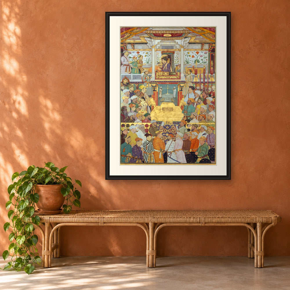 Padshahnama Plate 10 — Shah Jahan Receives His Three Eldest Sons and Asaf Khan | Restored Mughal Wall Art — view 5