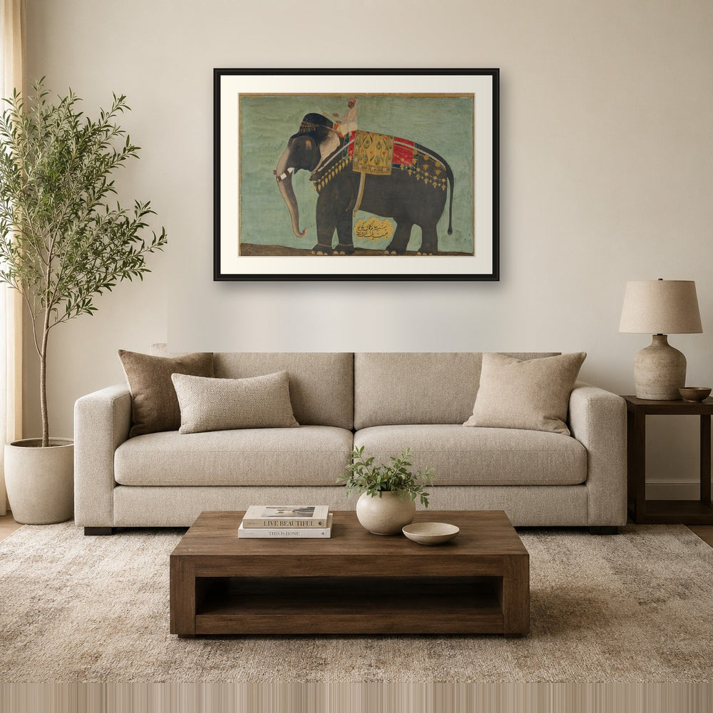Portrait of the Elephant 'Alam Guman | Restored Mughal Wall Art — view 2