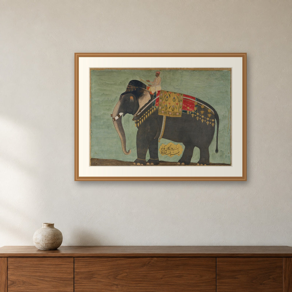 Portrait of the Elephant 'Alam Guman | Restored Mughal Wall Art — view 3