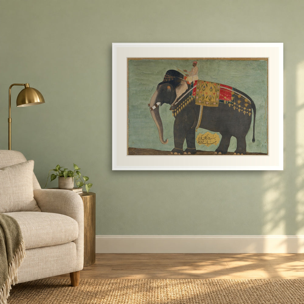 Portrait of the Elephant 'Alam Guman | Restored Mughal Wall Art — view 4
