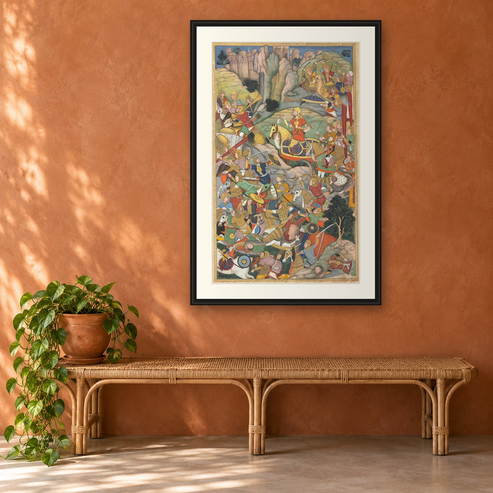 Humayun Defeating the Afghans, from an Akbar-nama — Restored Mughal Wall Art — view 5