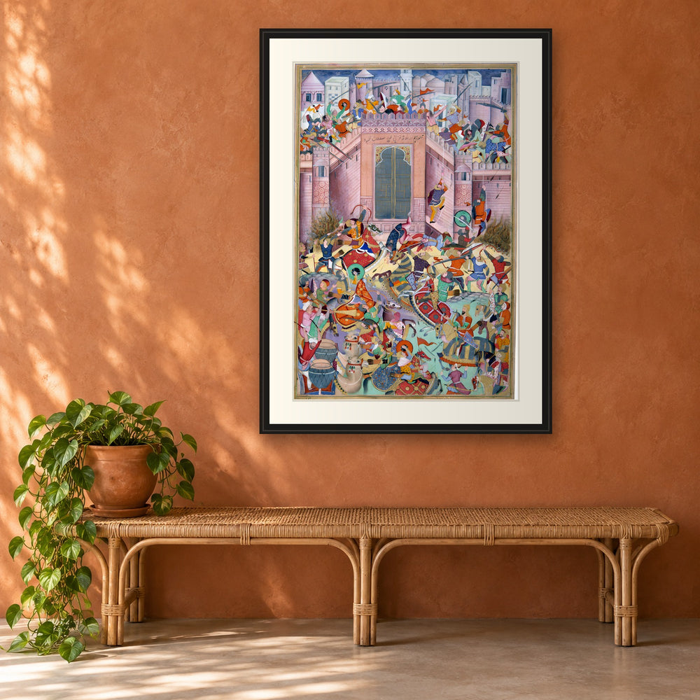 The Storming of a Fort — Restored Mughal Wall Art — view 5