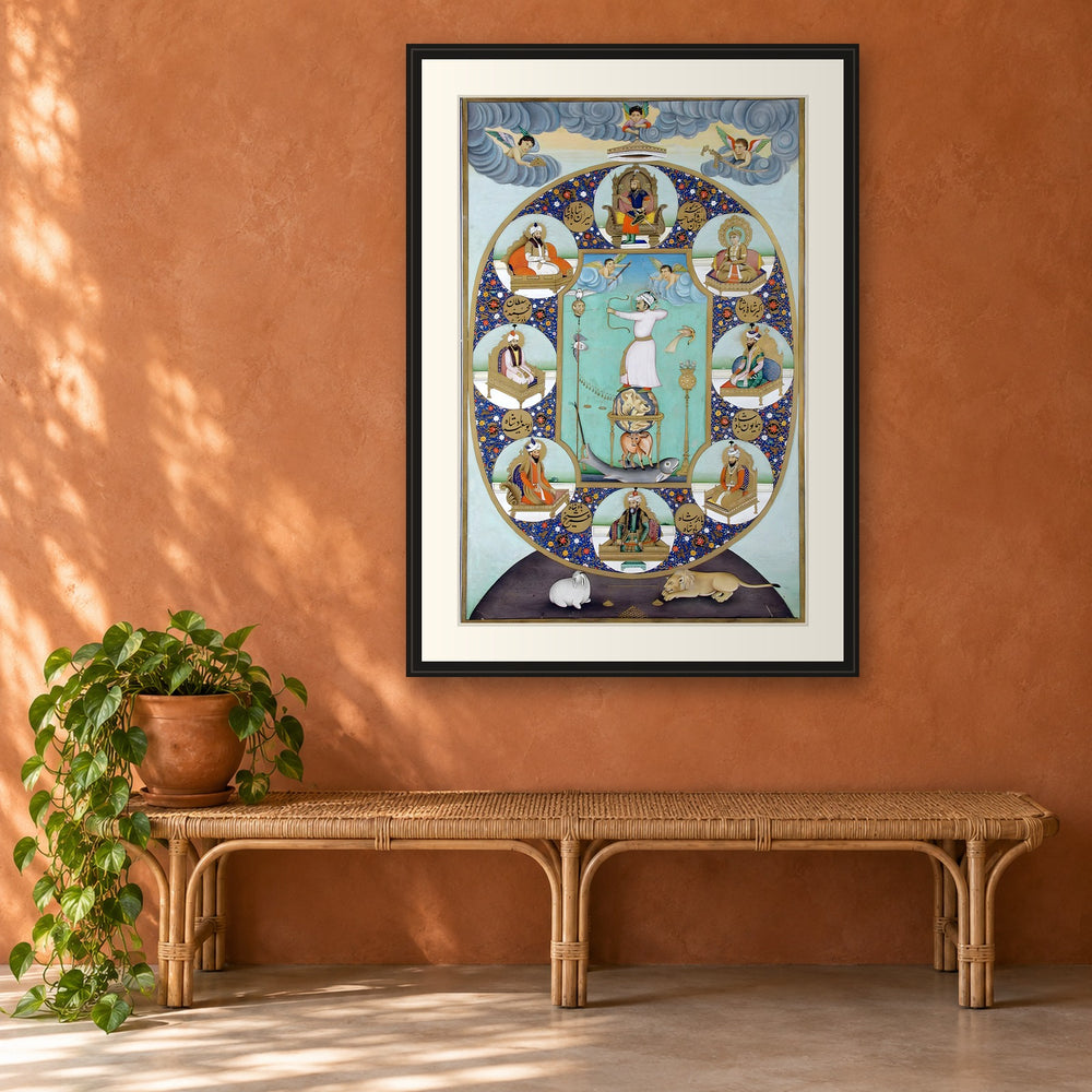 An Allegorical Portrait of Jahangir — Restored Mughal Wall Art — view 5
