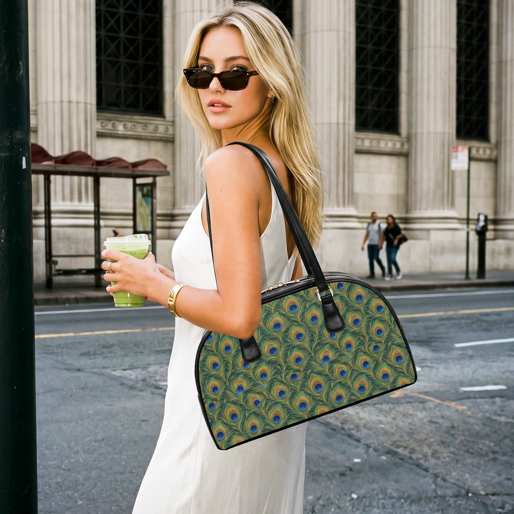 Mor Feather — Peacock Green Arch-Top Handbag — view 5