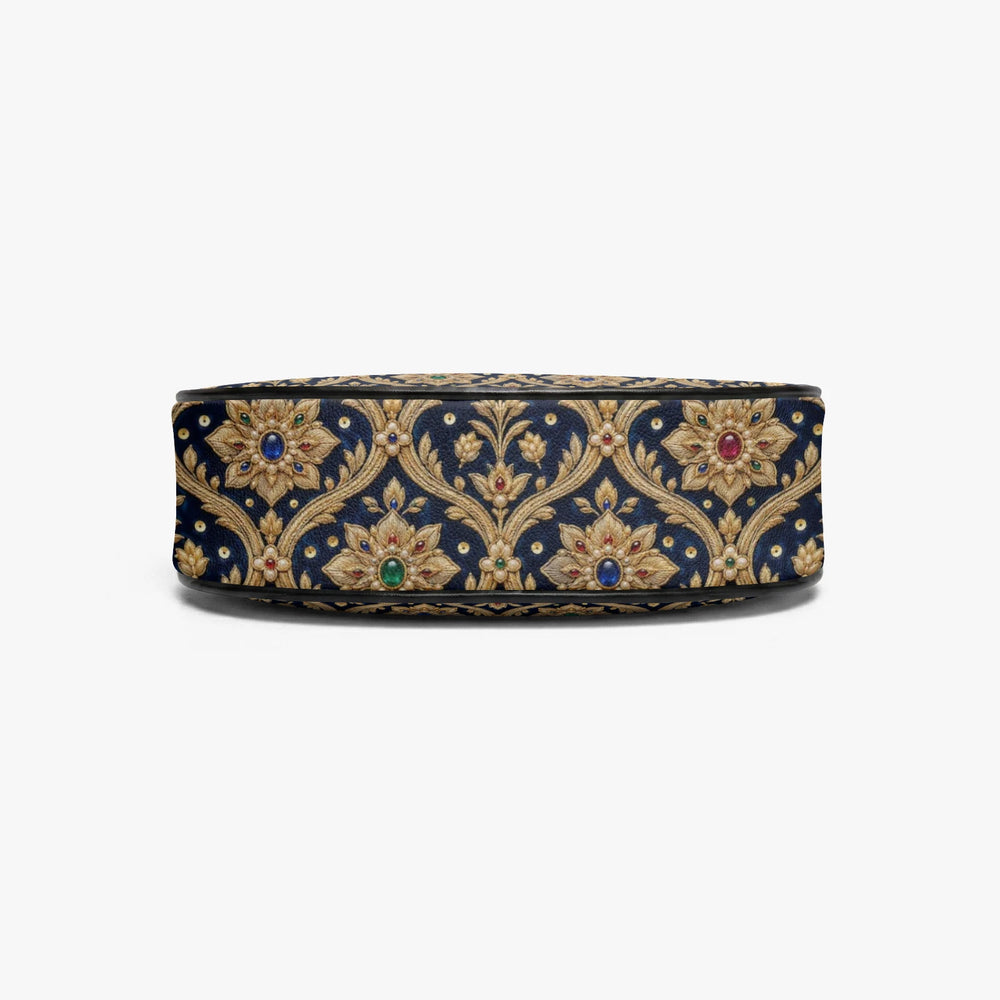 Zardozi Midnight — Navy & Gold Crescent Shoulder Bag — view 7