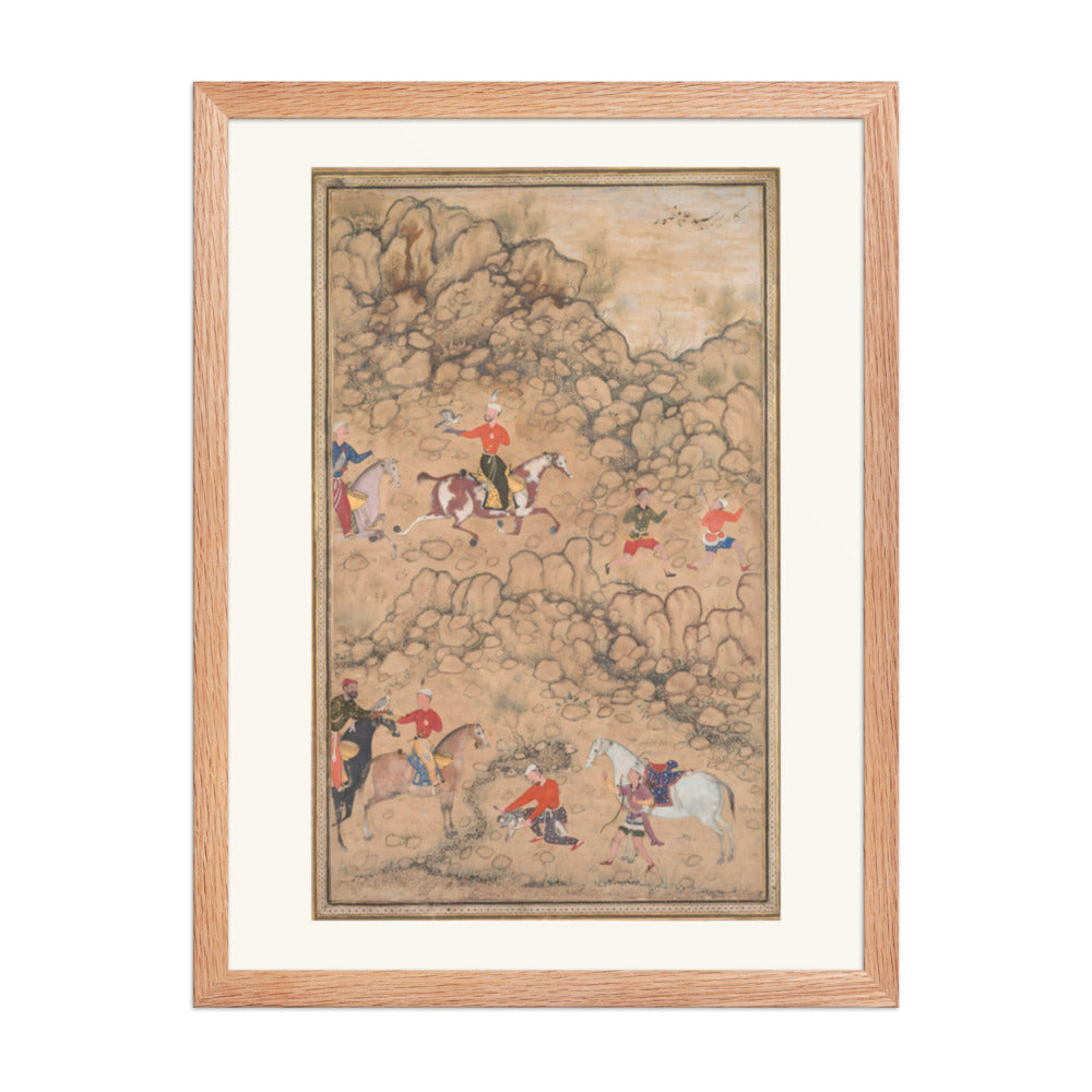 Hunting with falcons in a landscape — view 2