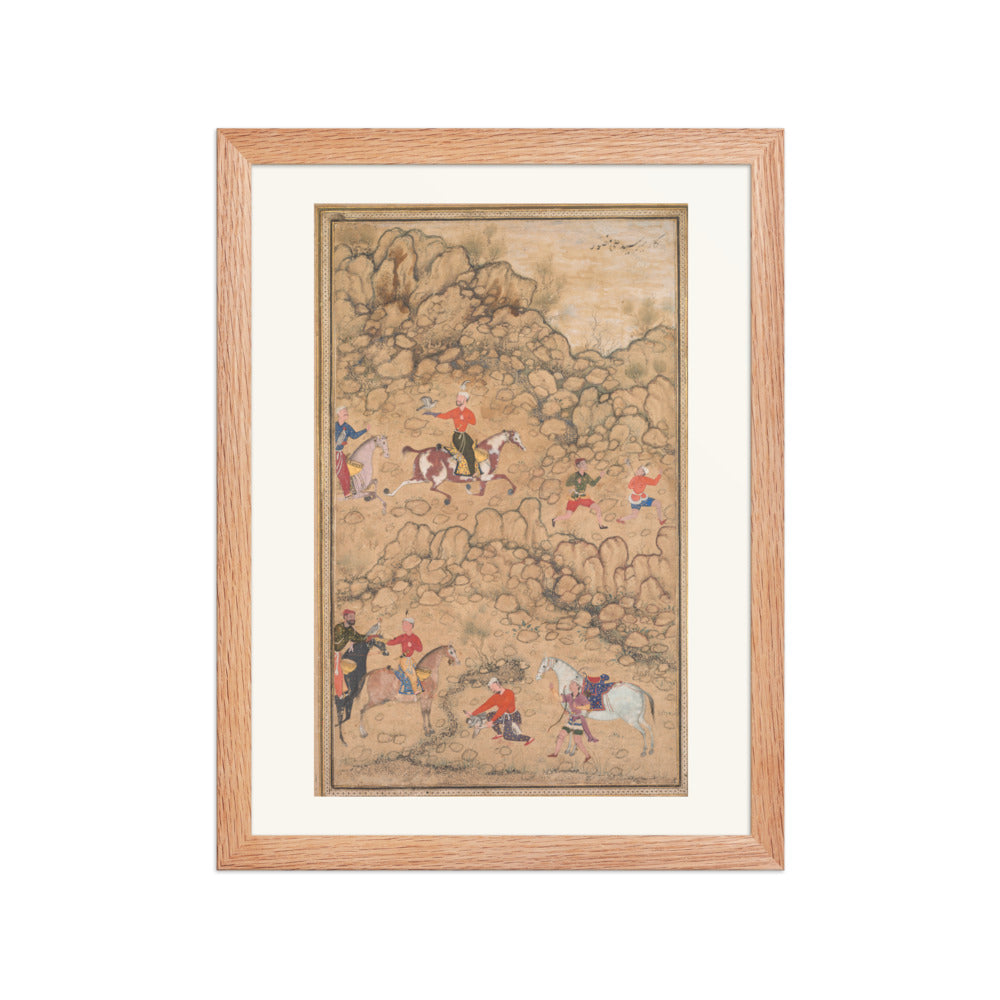 Hunting with falcons in a landscape — view 2