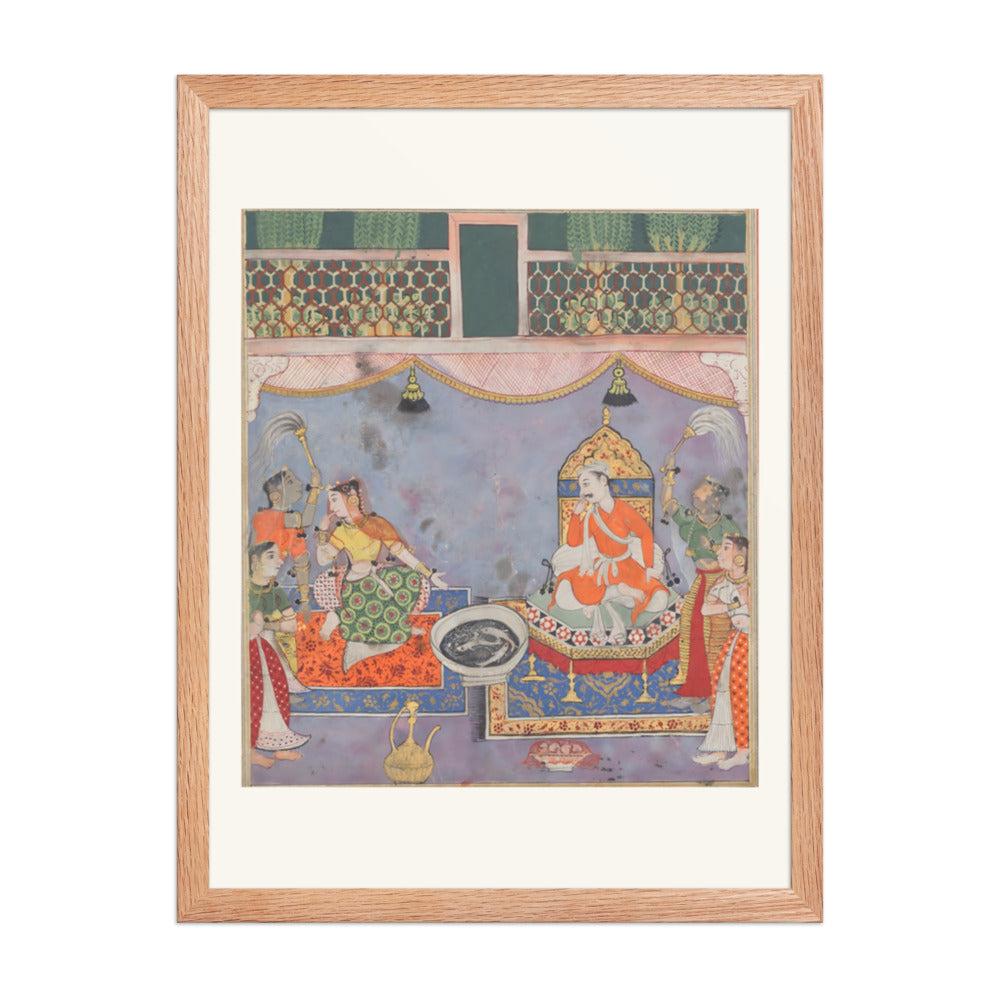 Kamjuy, the wife of the Raja, averts her face from the fishes, from a — view 2