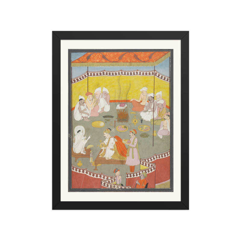 King Bali gives a gift of land to Vamana