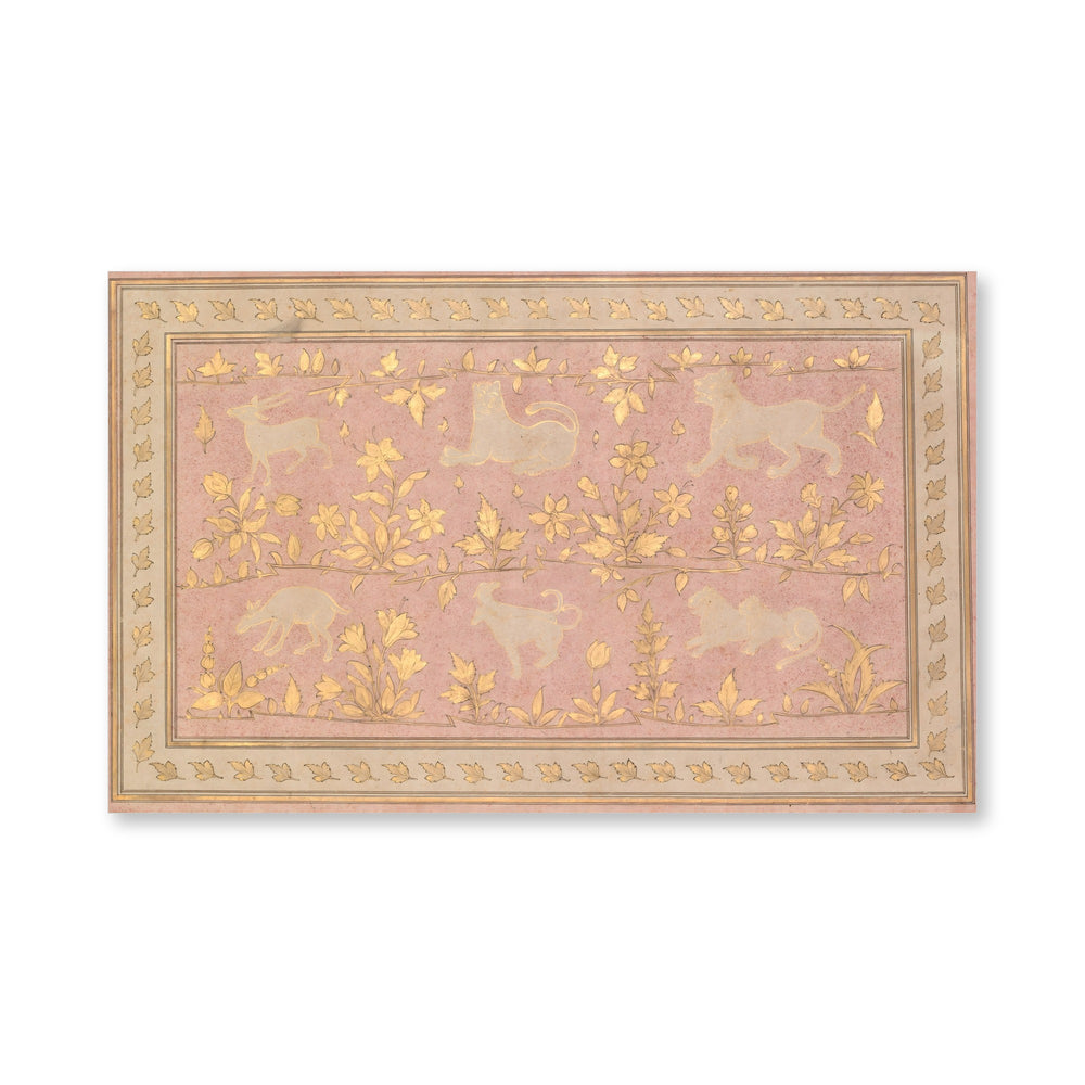 Stenciled Scenes of Lion and Gazelle — view 4