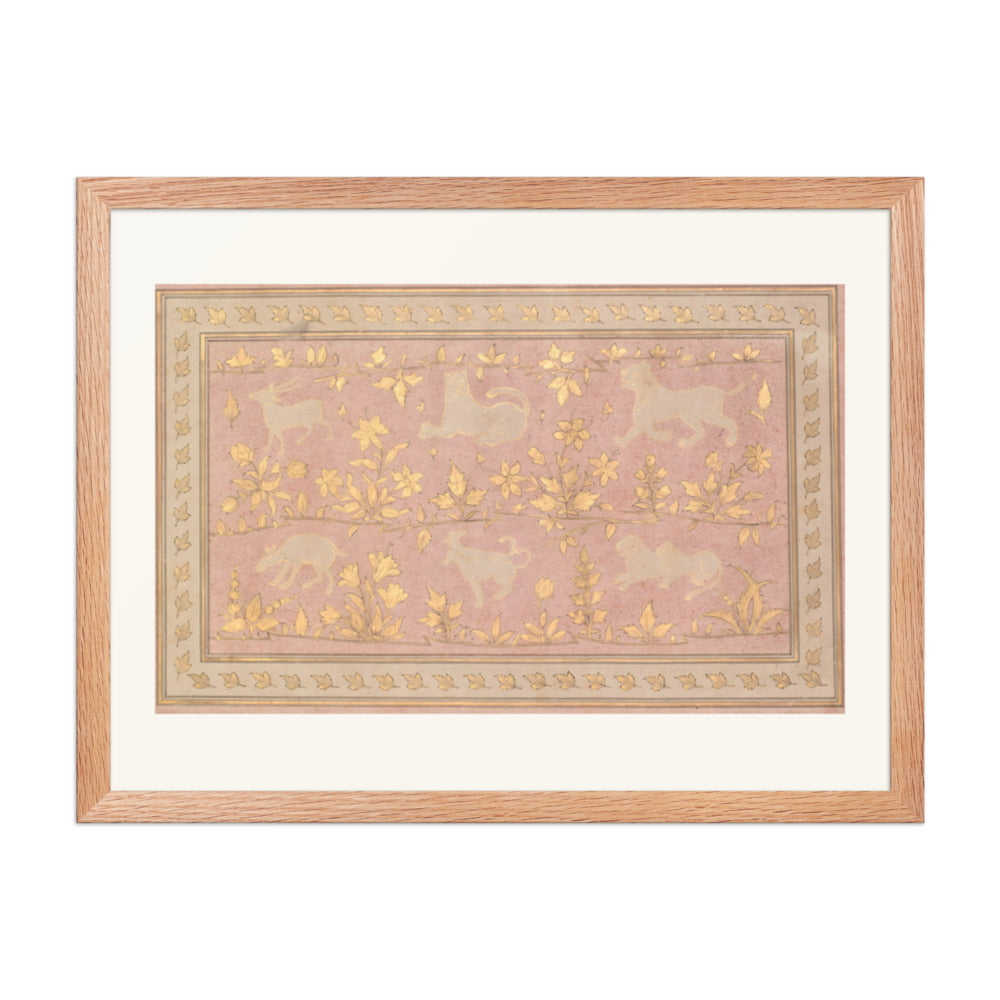 Stenciled Scenes of Lion and Gazelle — view 2