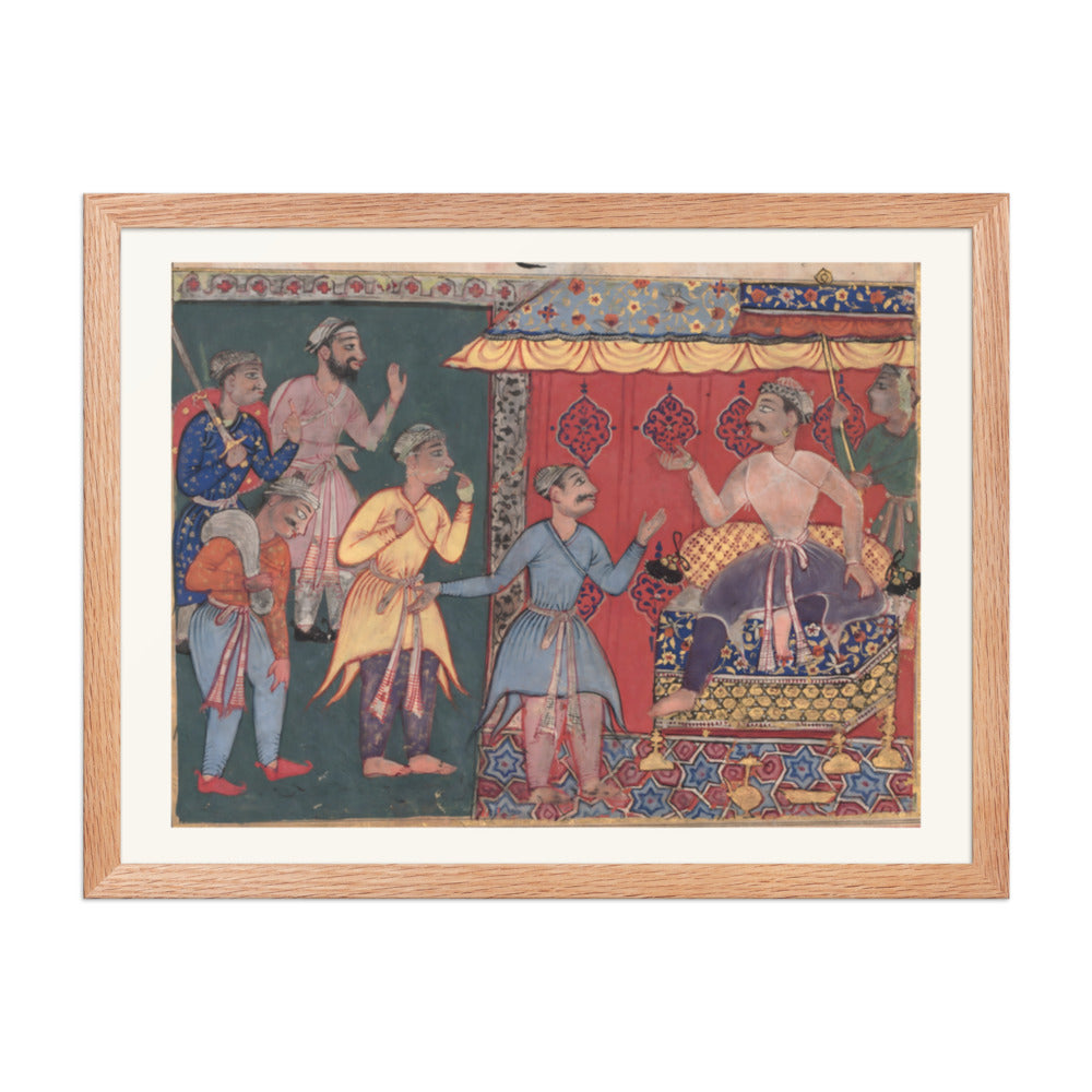 King Bhojaraja tries in vain to ascertain the whereabouts of the pearl — view 2