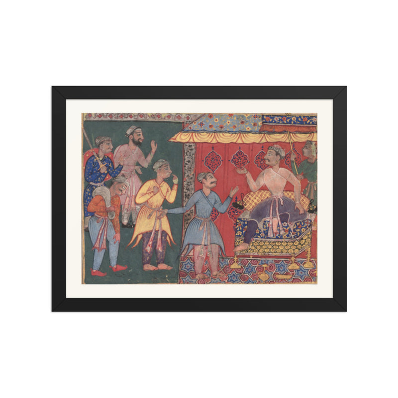 King Bhojaraja tries in vain to ascertain the whereabouts of the pearl