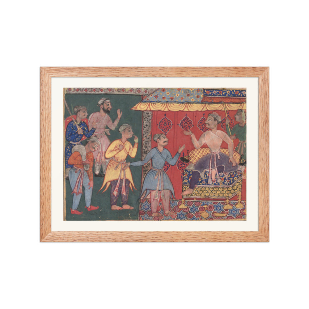 King Bhojaraja tries in vain to ascertain the whereabouts of the pearl — view 2