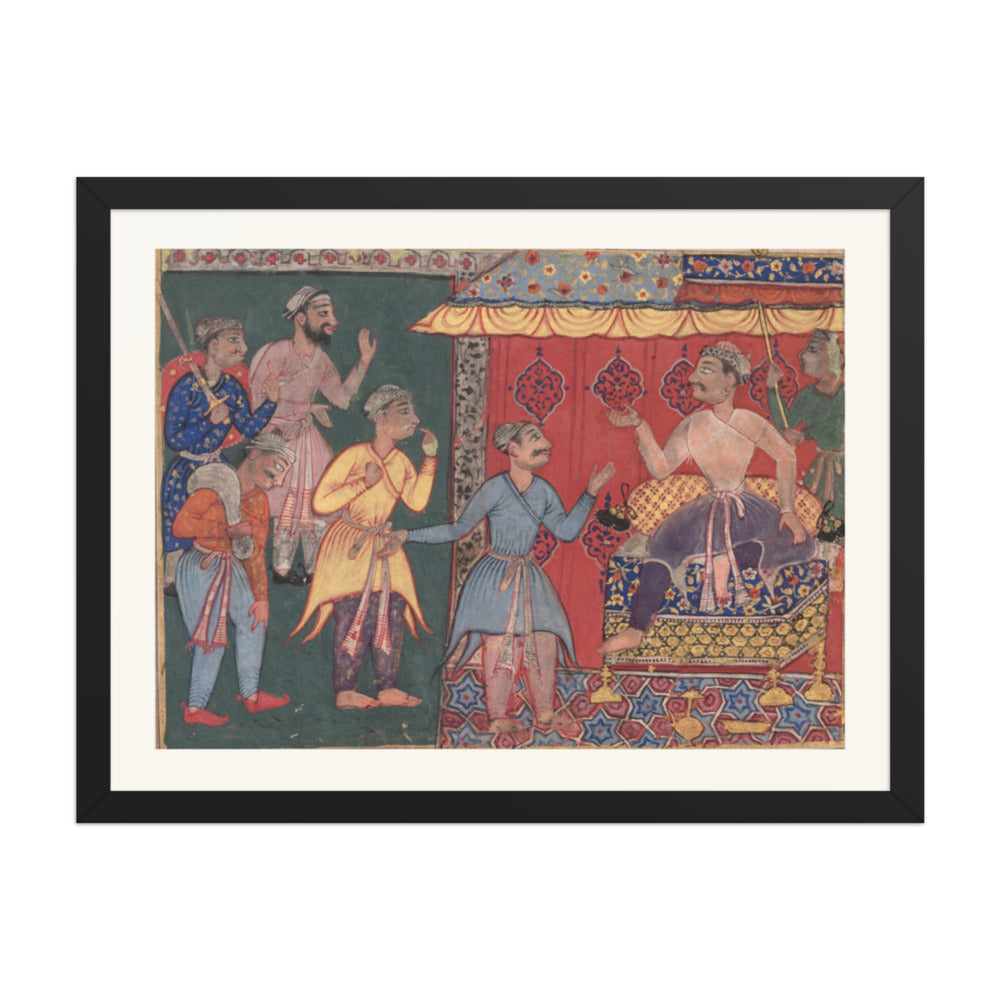King Bhojaraja tries in vain to ascertain the whereabouts of the pearl — view 4