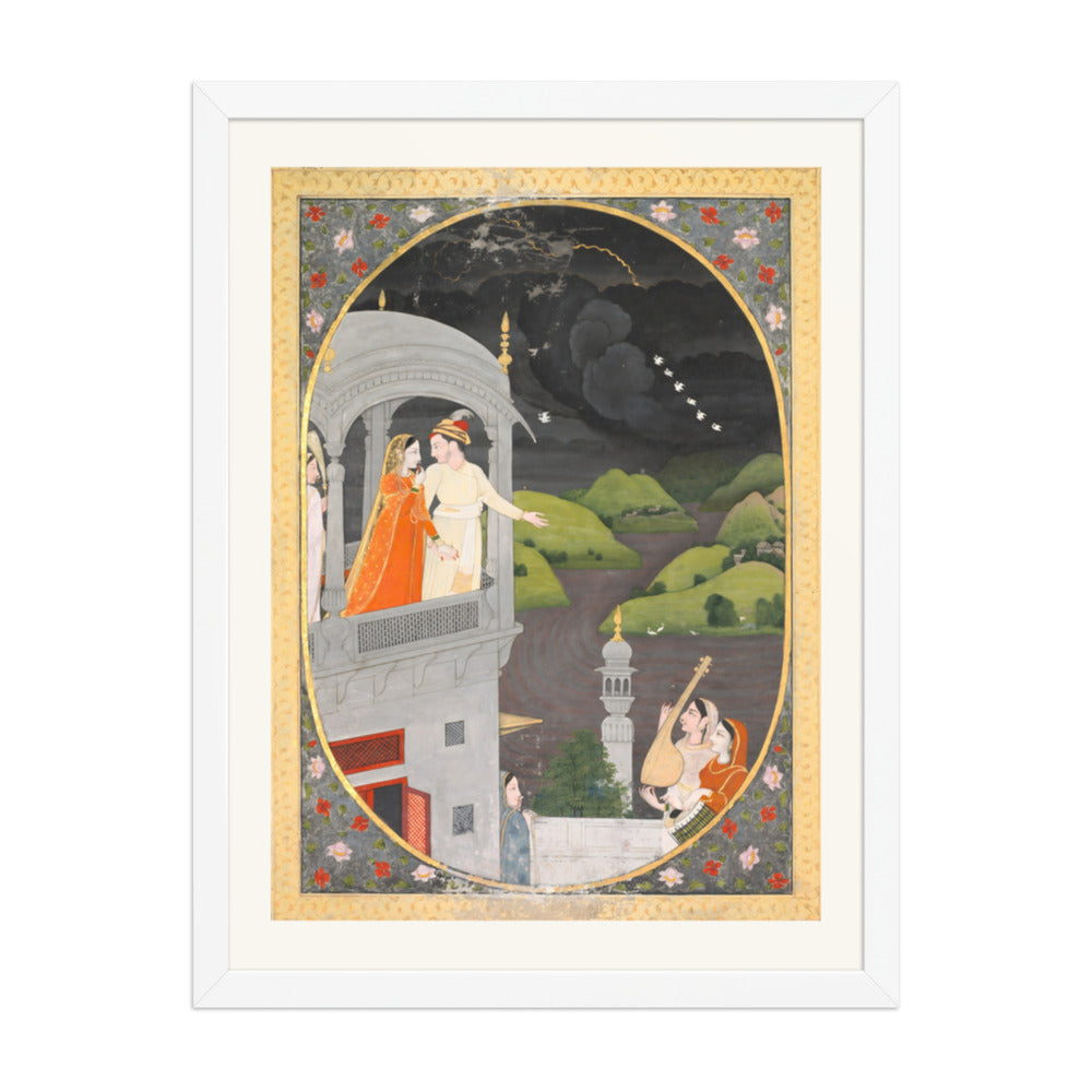 Royal lovers watching rain clouds: The month of Bhadon, from a Barahma — view 3