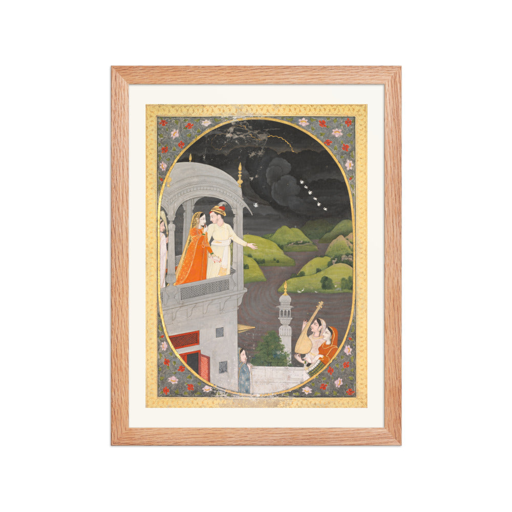 Royal lovers watching rain clouds: The month of Bhadon, from a Barahma — view 2