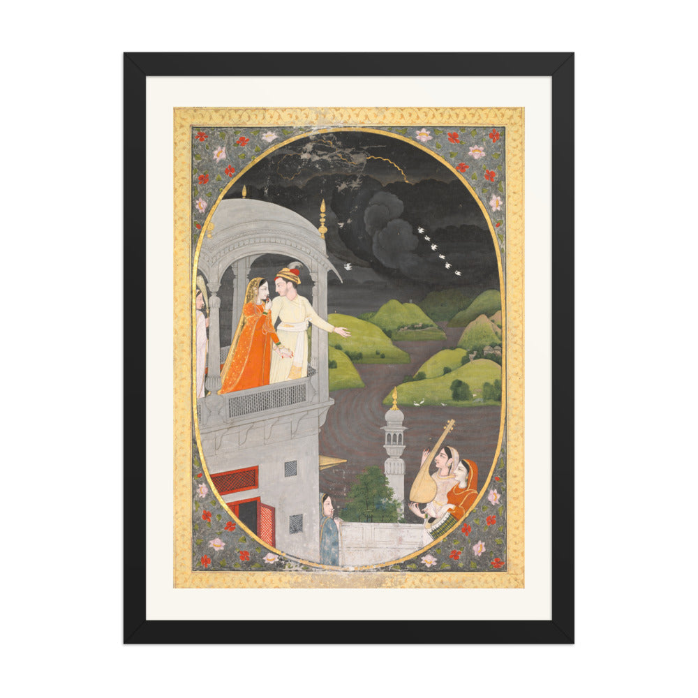 Royal lovers watching rain clouds: The month of Bhadon, from a Barahma — view 4