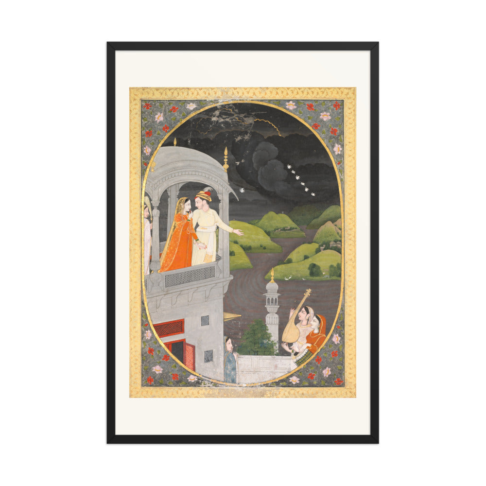 Royal lovers watching rain clouds: The month of Bhadon, from a Barahma — view 7