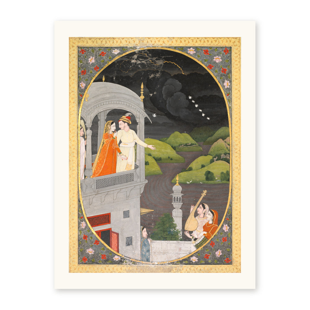Royal lovers watching rain clouds: The month of Bhadon, from a Barahma — view 10