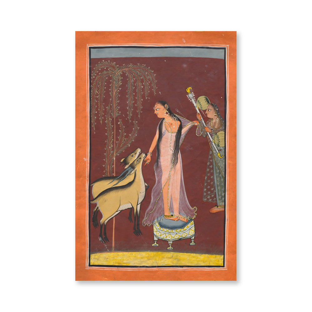 Heroine with attendant and a pair of deer — view 4