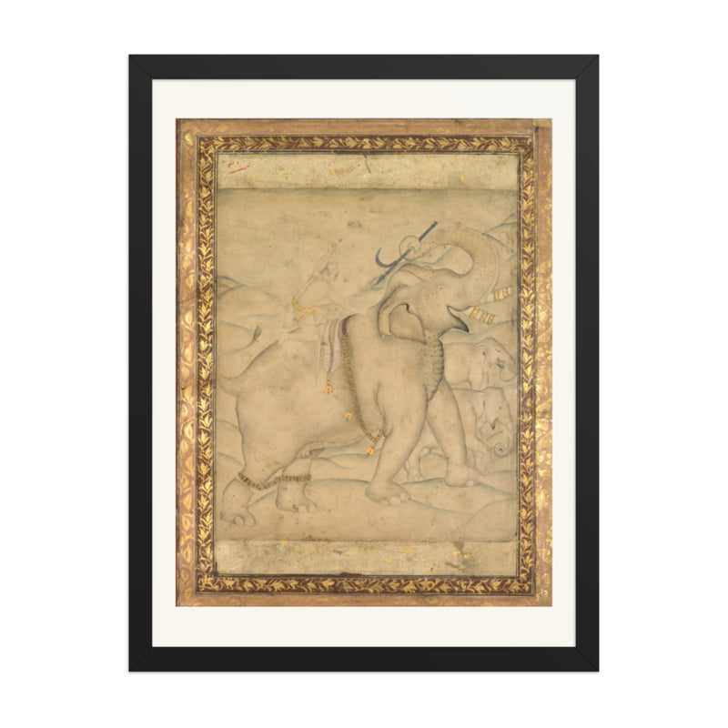 Portrait of Emperor Jahangir Riding an Elephant