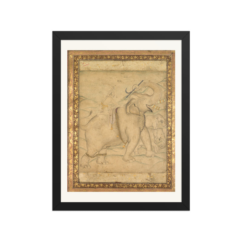 Portrait of Emperor Jahangir Riding an Elephant