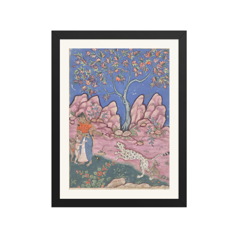 The woman conversing with her children, as the leopard returns, egged
