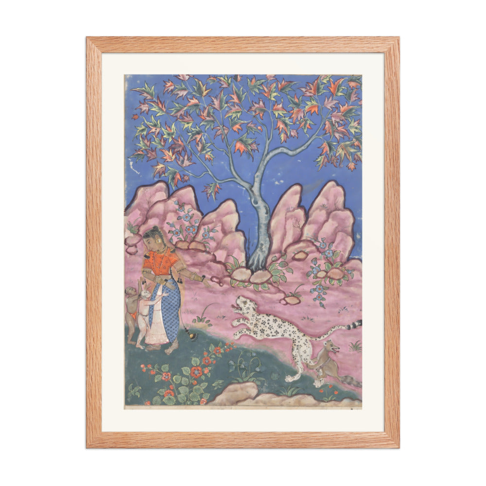The woman conversing with her children, as the leopard returns, egged — view 5