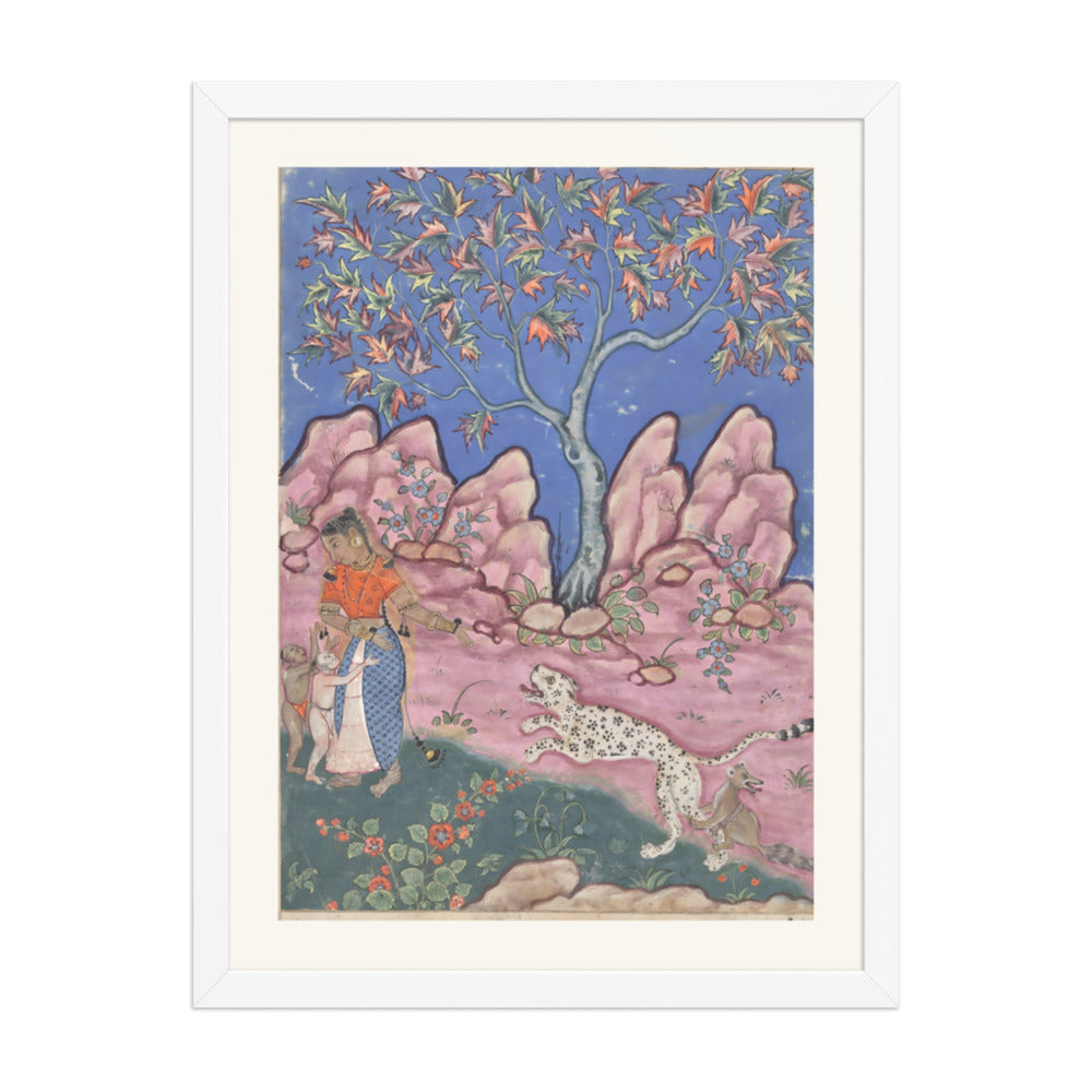 The woman conversing with her children, as the leopard returns, egged — view 6