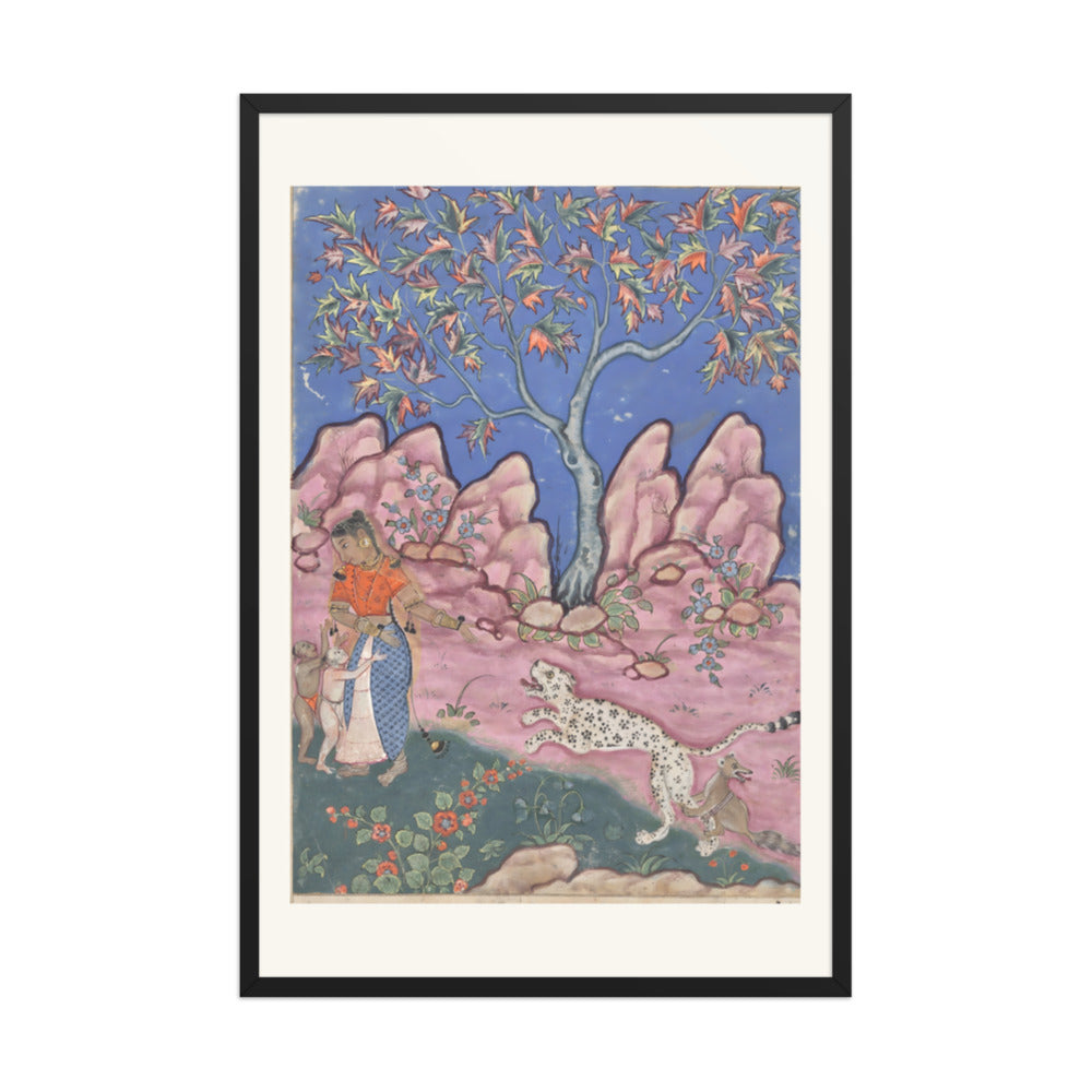 The woman conversing with her children, as the leopard returns, egged — view 7