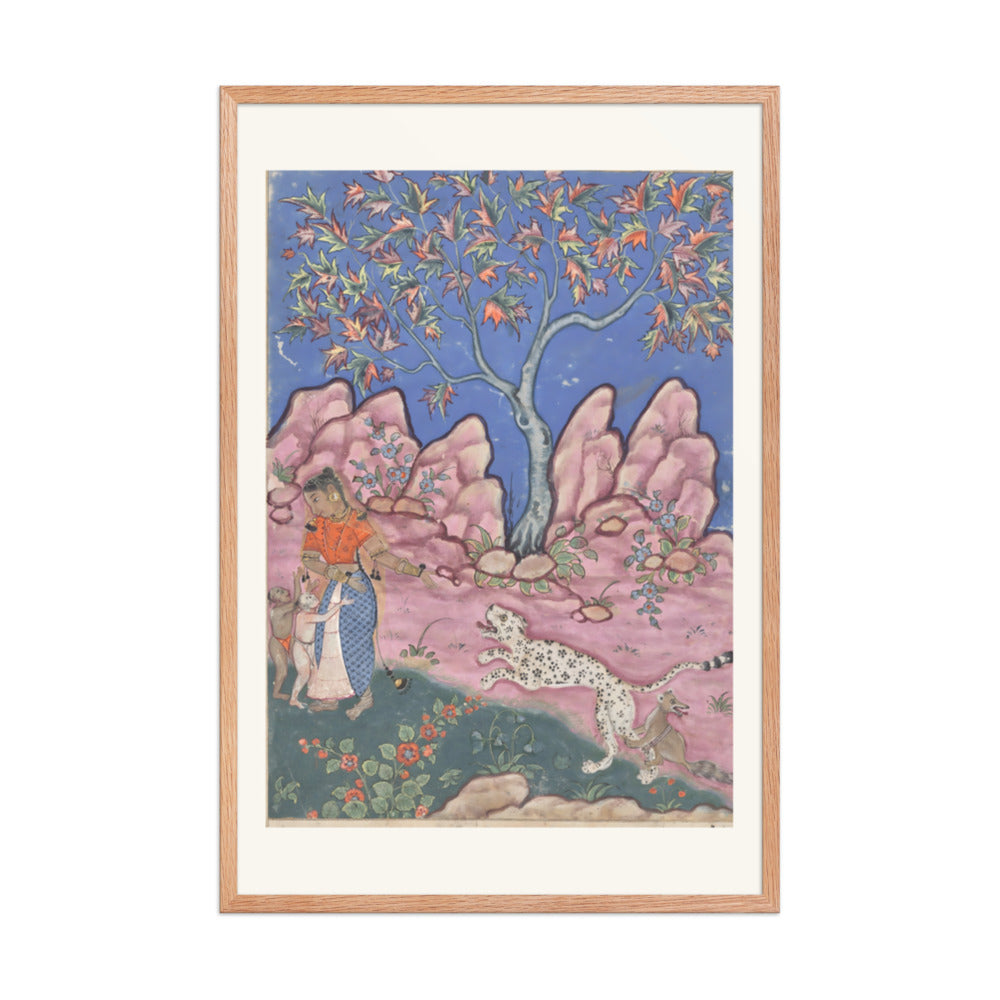 The woman conversing with her children, as the leopard returns, egged — view 8