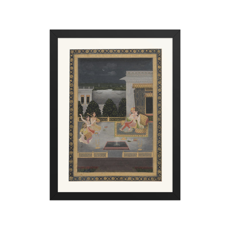 Lovers on a terrace with three musicians
