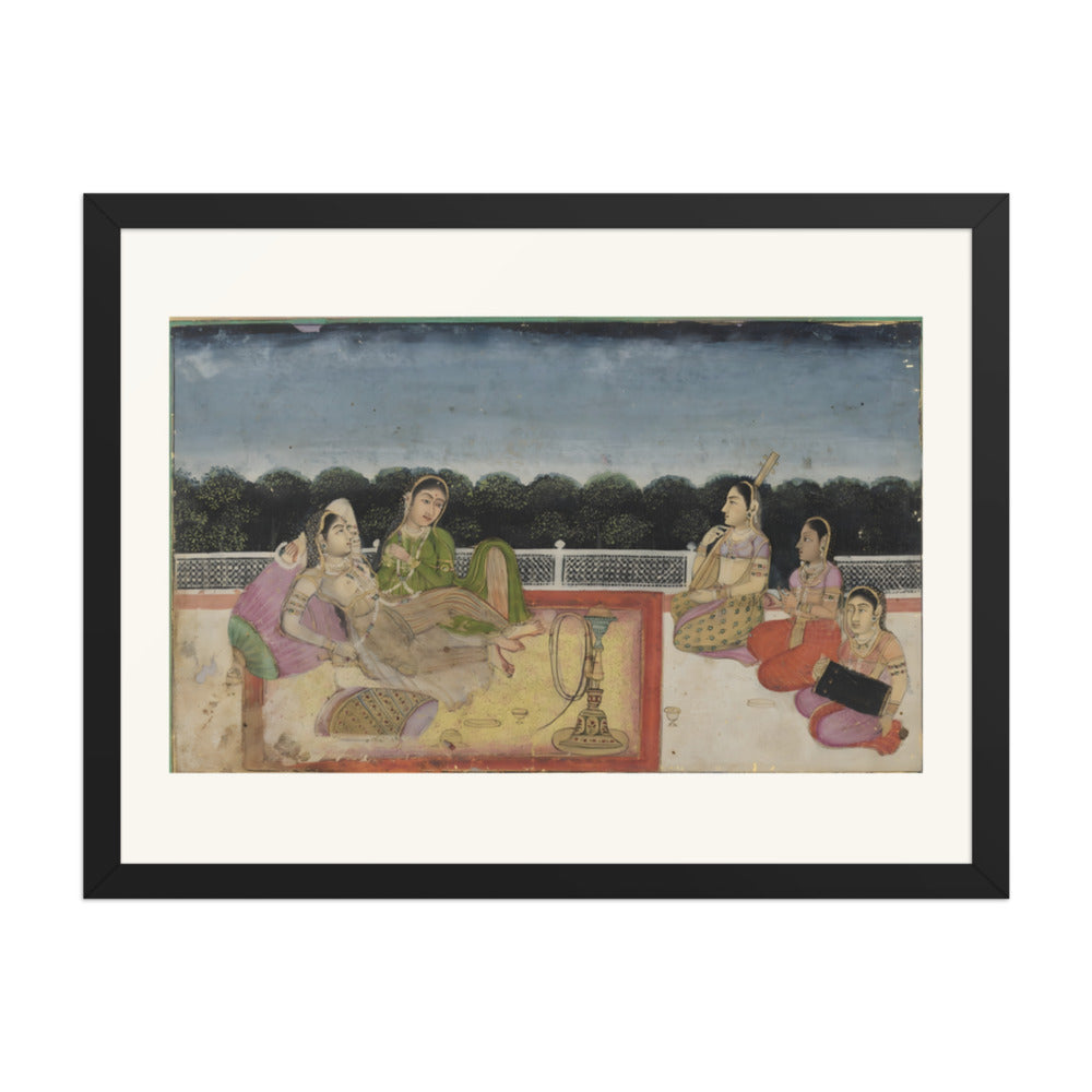 A Lady and attendant on a terrace at evening, with three women — view 5