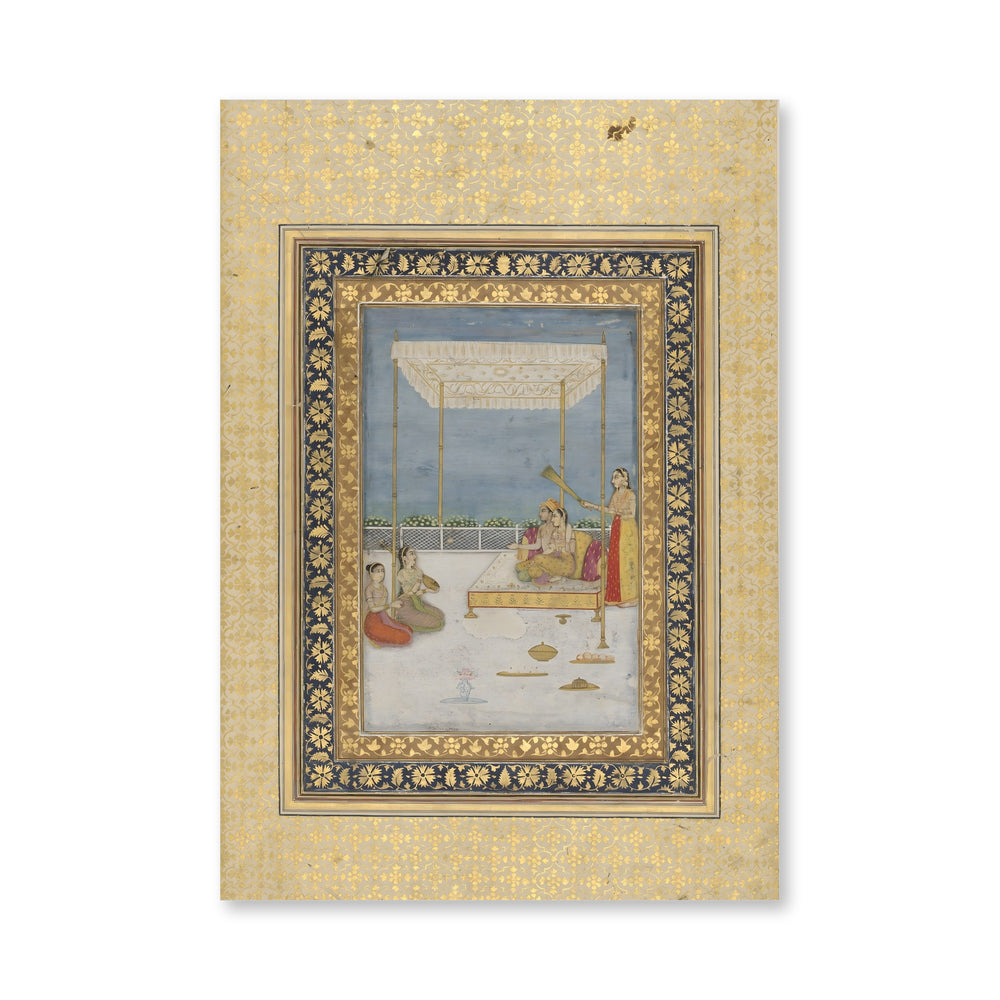 Lovers on a terrace, with an attendant and musicians — view 4