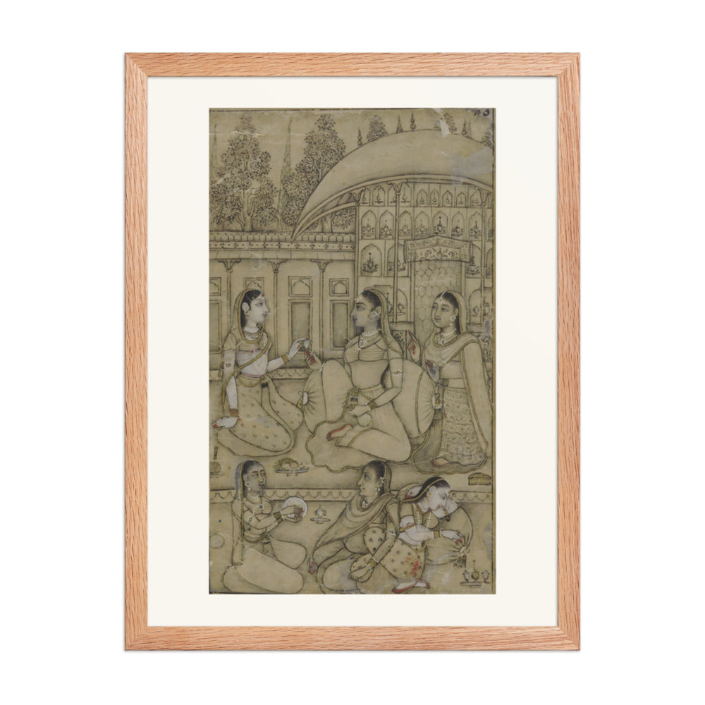 A lady and attendants seated in a courtyard — view 2