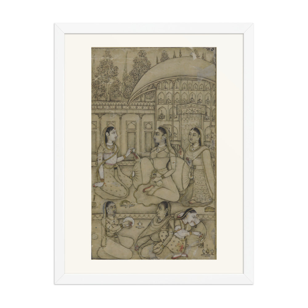 A lady and attendants seated in a courtyard — view 3