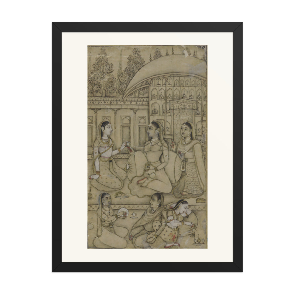 A lady and attendants seated in a courtyard — view 4